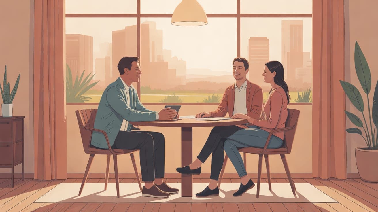 A warm and inviting scene inside a modern Phoenix office